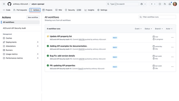 screenshot of 42Crunch API Security